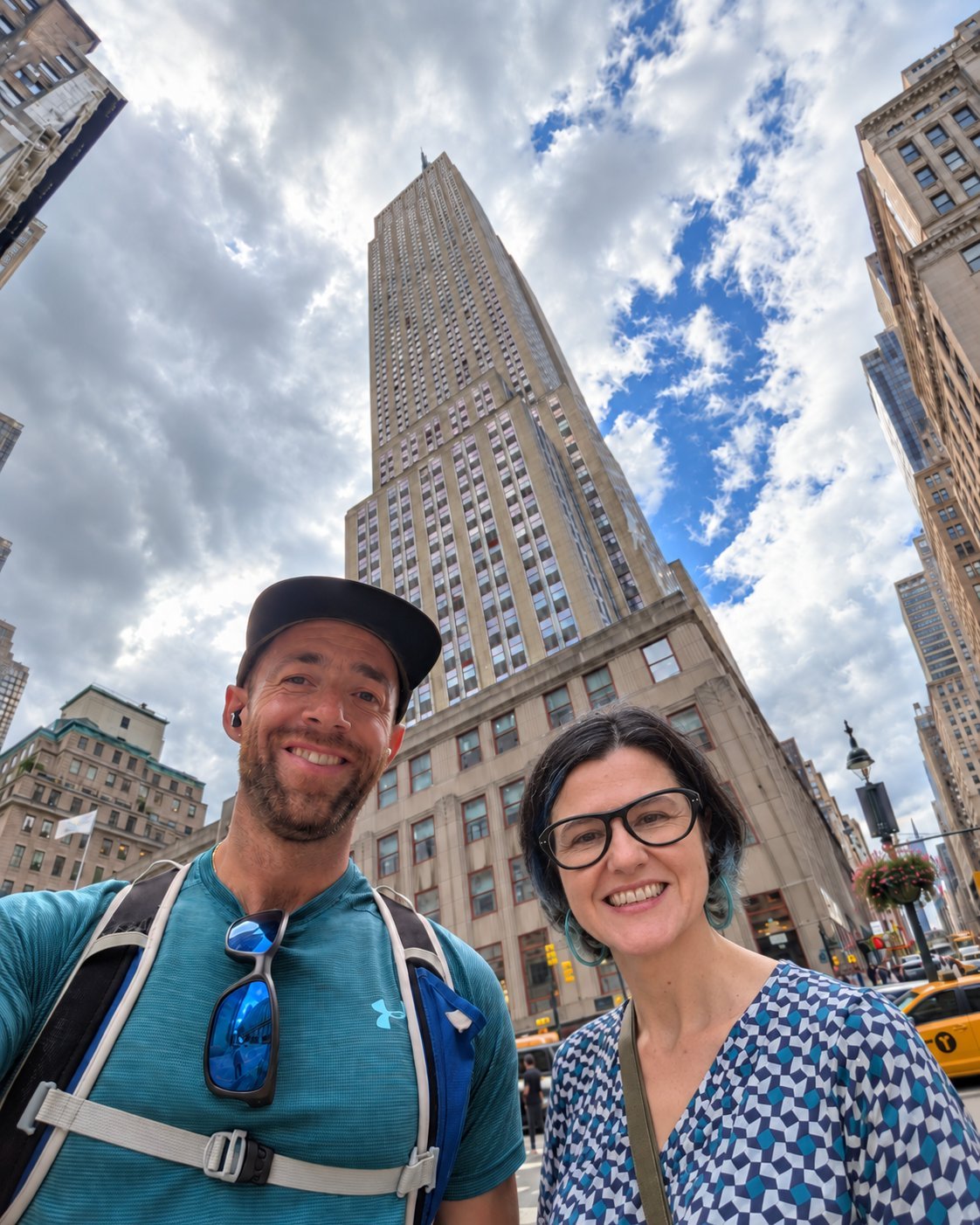 Taylor and Ros below the Empire State Building